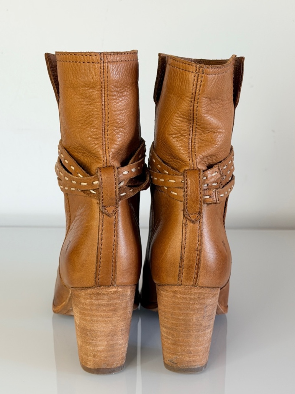 Frye Naomi Pick-Stitch Heeled Boots in Whiskey 8 - Picture 3 of 9